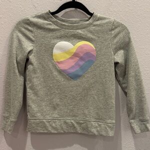 GAP Kids Gray Sweatshirt with Rainbow Heart Size 8